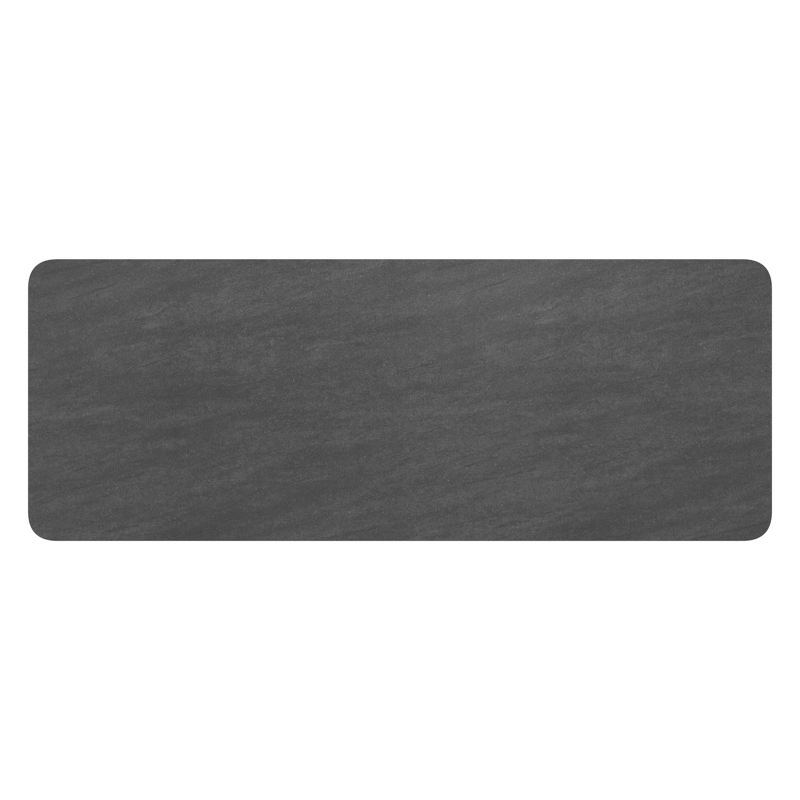 Table de jardin Orso rectangulaire arrondi en aluminium blanc et céramique pleine Basalt Black - Lg. 290 x Lrg. 110 x Haut. 73.5 cm