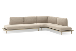 Chaise longue links + 2-zit