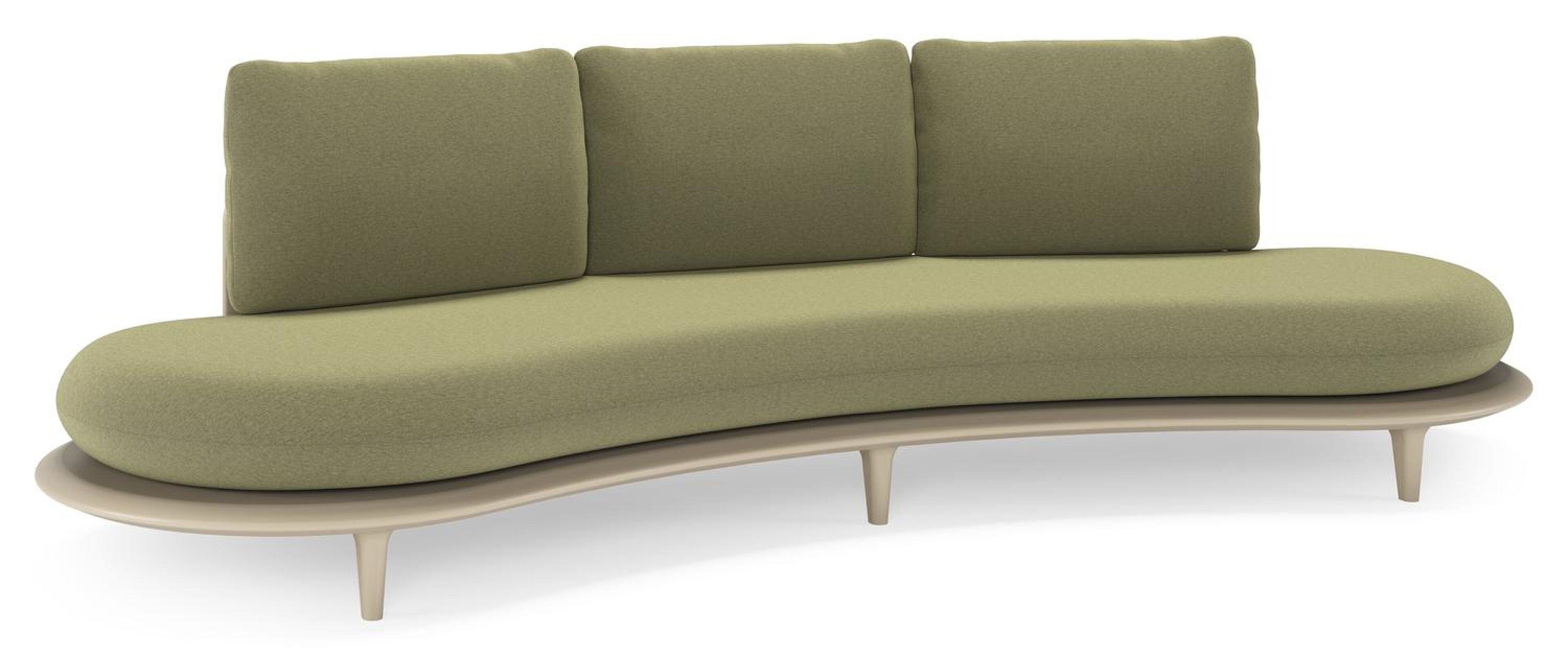 Bomero loungebank in beige aluminium met heritage leaf all weather sunbrella® luxe kussen
