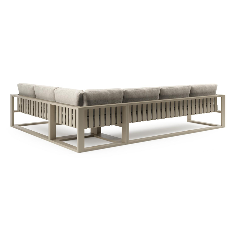 Verato loungehoek in beige aluminium met marbella ecru all weather cosytica kussen