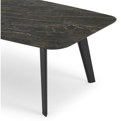 Table de jardin Lacrima en aluminium noir et céramique pleine black obsession - Lg 255 x Larg. 115 x H 74 cm