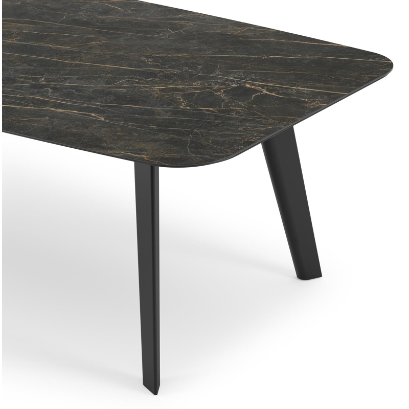 Lacrima tuintafel in zwart aluminium en volkeramiek black obsession - L 255 x B 115 x H 74 cm