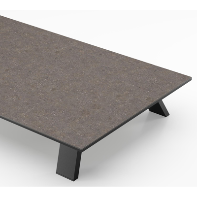 Cesano loungetafel in zwart aluminium en wulong volkeramiek - L 140 x B 80 x H 24 cm