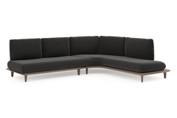 Chaise longue links + 2-zit