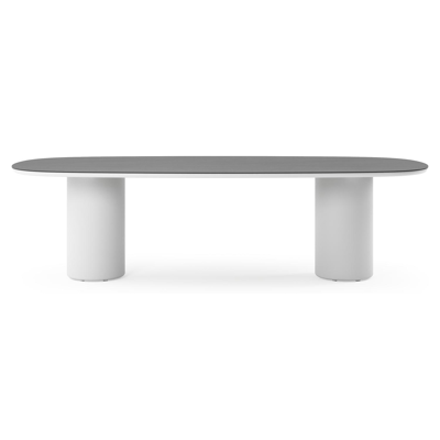 Amico tuintafel bombo in wit aluminium en volkeramiek Basalt Black - L 270 x B 125 x H 73.5 cm