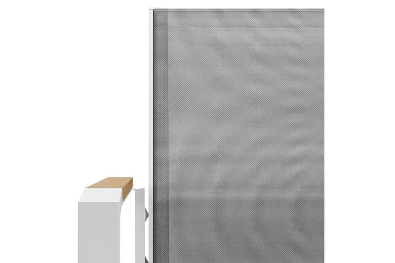 Bahia tuinset in wit aluminium en polywood tafelblad met 6 stapelbare Bahia tuinstoelen