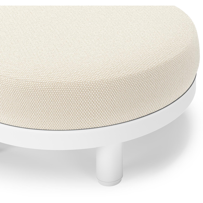 Salon de jardin pouf Donato en aluminium blanc et coussins en all Weather cosytica Althea Off White