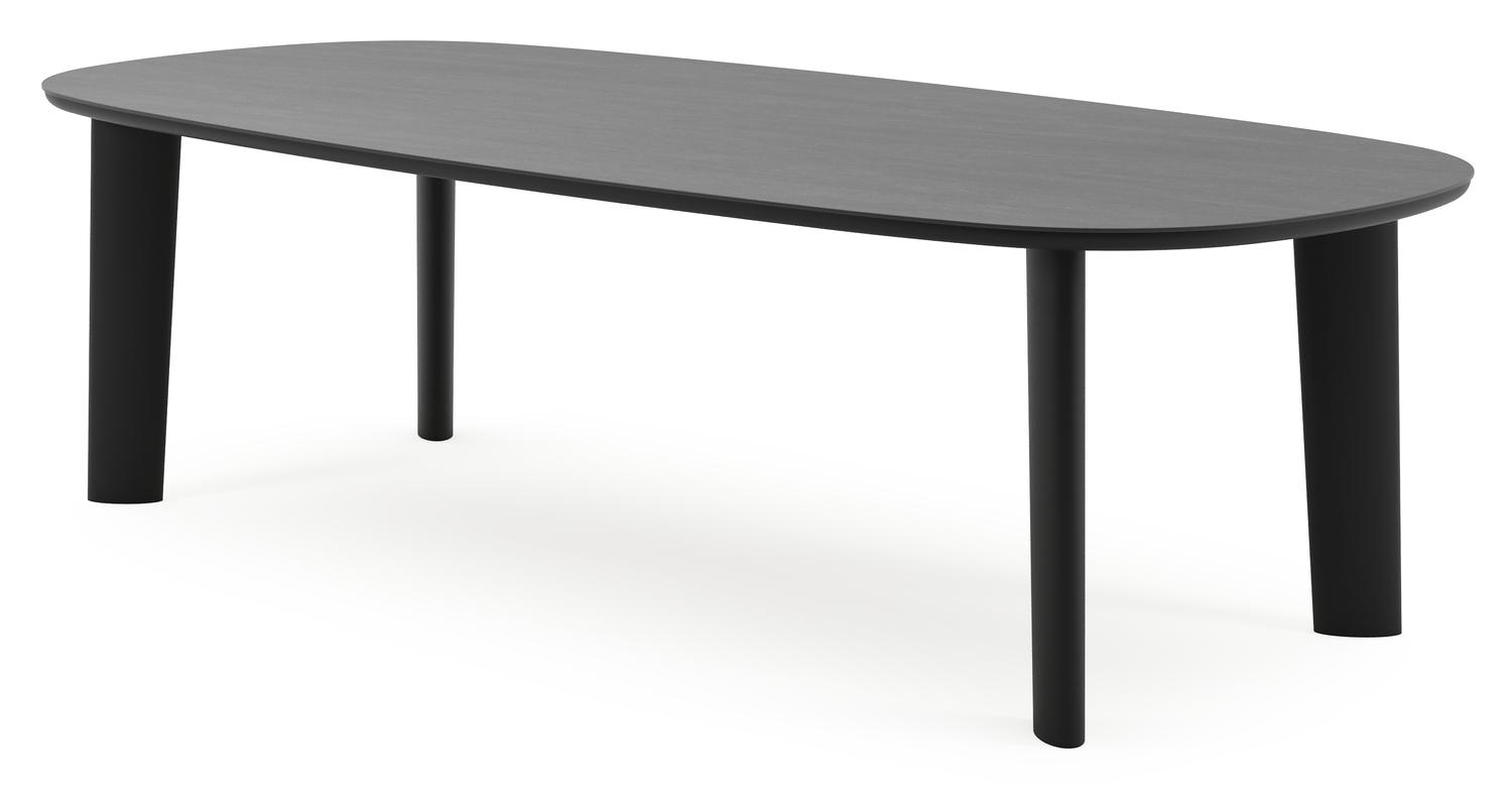 Amico tuintafel bombo in zwart aluminium en volkeramiek Basalt Black - L 270 x B 125 x H 73.5 cm