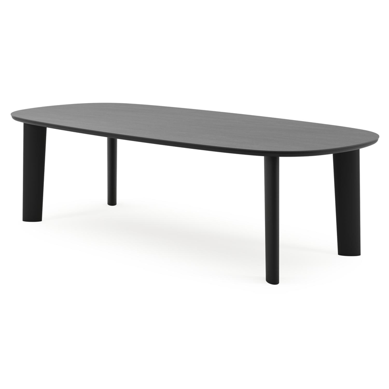 Amico tuintafel bombo in zwart aluminium en volkeramiek Basalt Black - L 270 x B 125 x H 73.5 cm