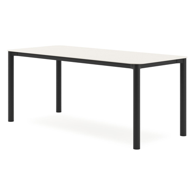 Orso tuintafel rechthoekig afgerond in zwart aluminium en volkeramiek beige - L 180 x B 80 x H 75 cm