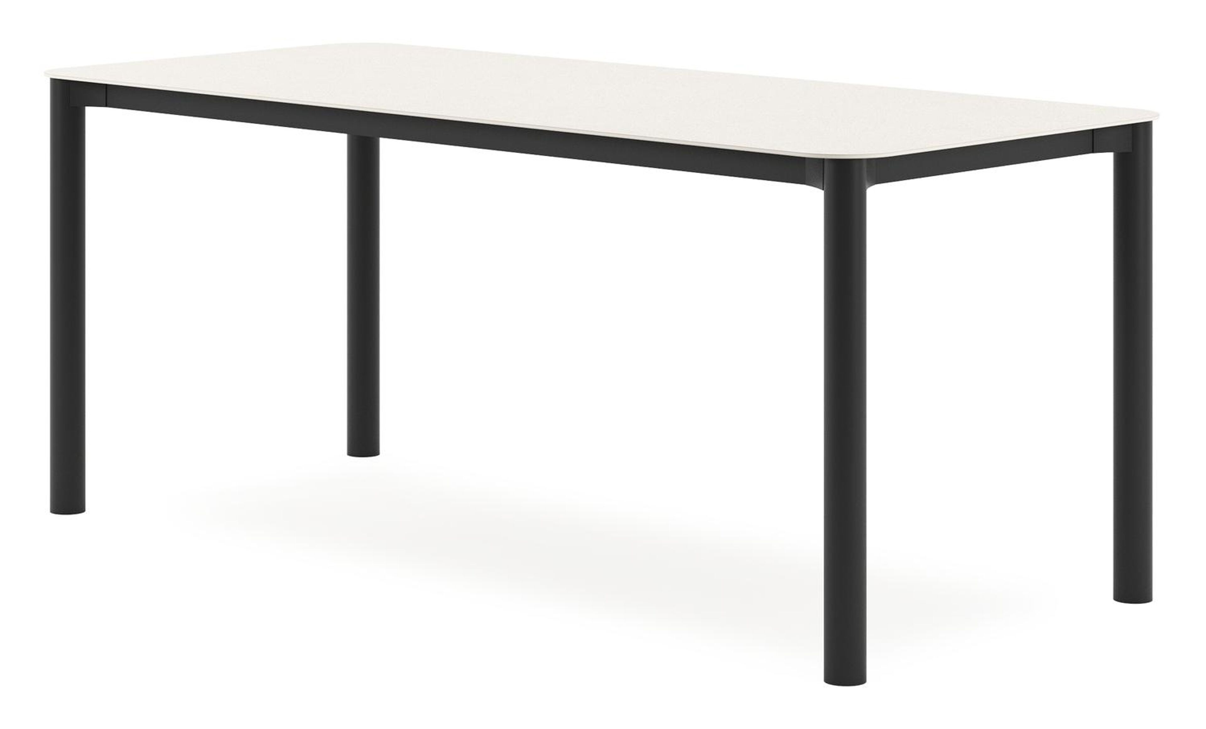 Orso tuintafel rechthoekig afgerond in zwart aluminium en volkeramiek beige - L 180 x B 80 x H 75 cm