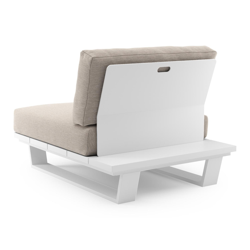 Pagino loungestoel in wit aluminium met slow farafra all weather sunbrella® luxe kussen