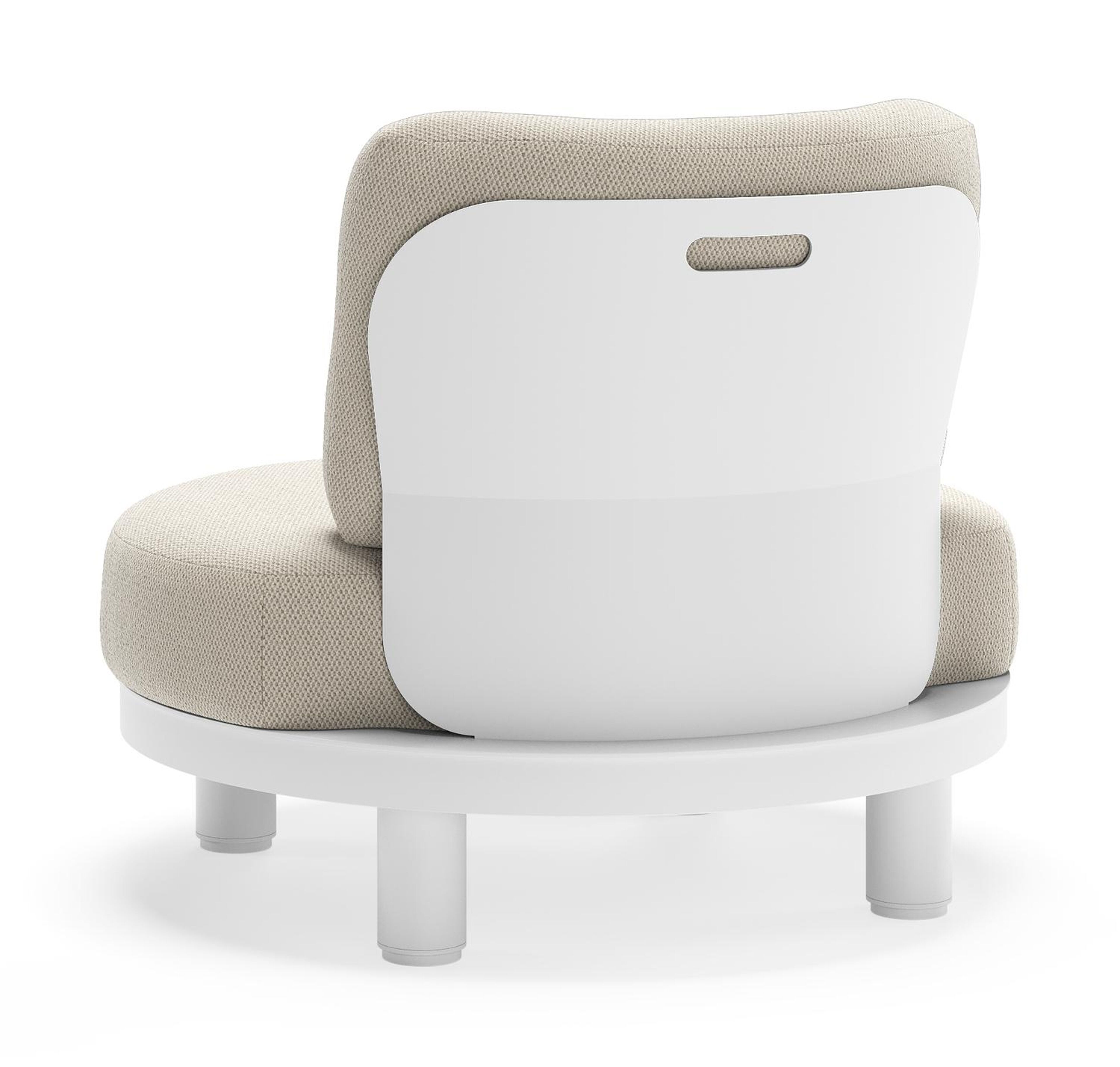 Donato loungestoel 1-zit in wit aluminium met lopi marble all weather sunbrella® luxe kussen