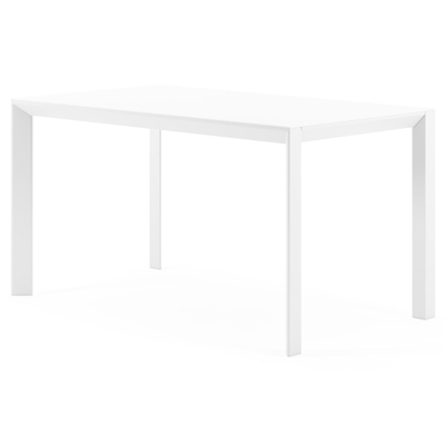 Table de jardin Malito en aluminium blanc et céramique pleine arctic white - Lg 140 x Larg. 80 x H 75 cm