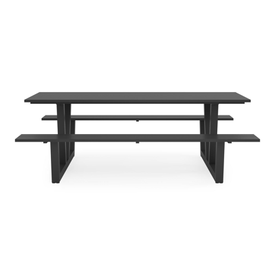 Felino picknicktafel in zwart aluminium - L 220 x B 176 x H 76 cm