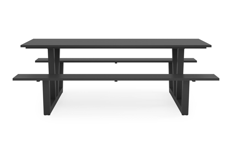 Felino picknicktafel in zwart aluminium - L 220 x B 176 x H 76 cm