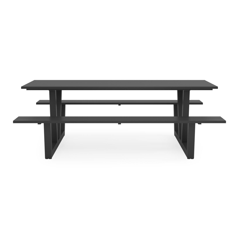 Felino picknicktafel in zwart aluminium - L 220 x B 176 x H 76 cm