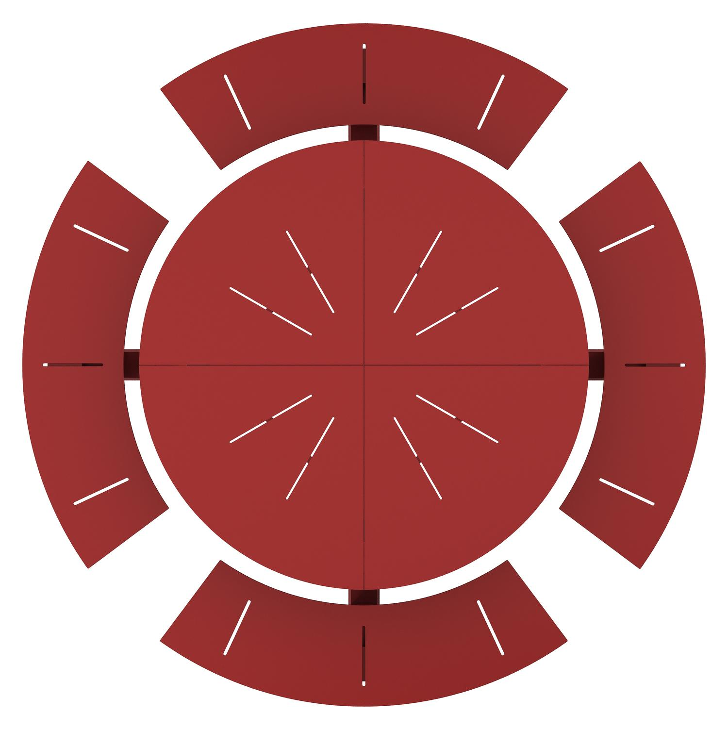 Rondino picknicktafel rond in ruby aluminium - Dia. 236 x H 71.5 cm