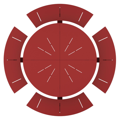 Rondino picknicktafel rond in ruby aluminium - Dia. 236 x H 71.5 cm