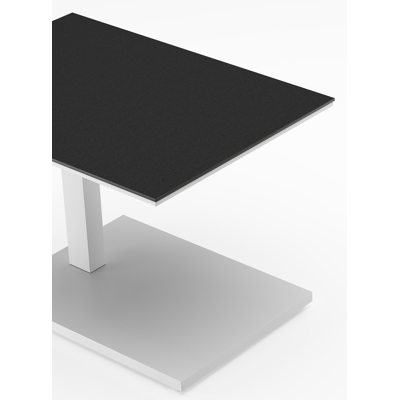 Cesano loungetafel rechthoekig in wit aluminium en volkeramiek Nero Black - L 70 x B 50 x H 44 cm