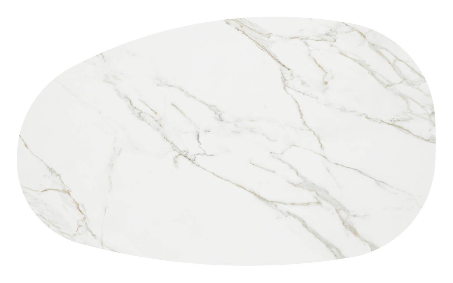 Donato loungetafel in wit aluminium en volkeramiek calacatta - L 151 x B 90 x H 25 cm