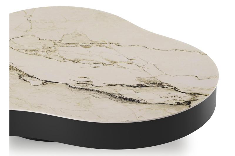 Lomano loungetafel cloud in zwart aluminium en volkeramiek Colorado Dunes - L 131 x B 108 x H 25 cm