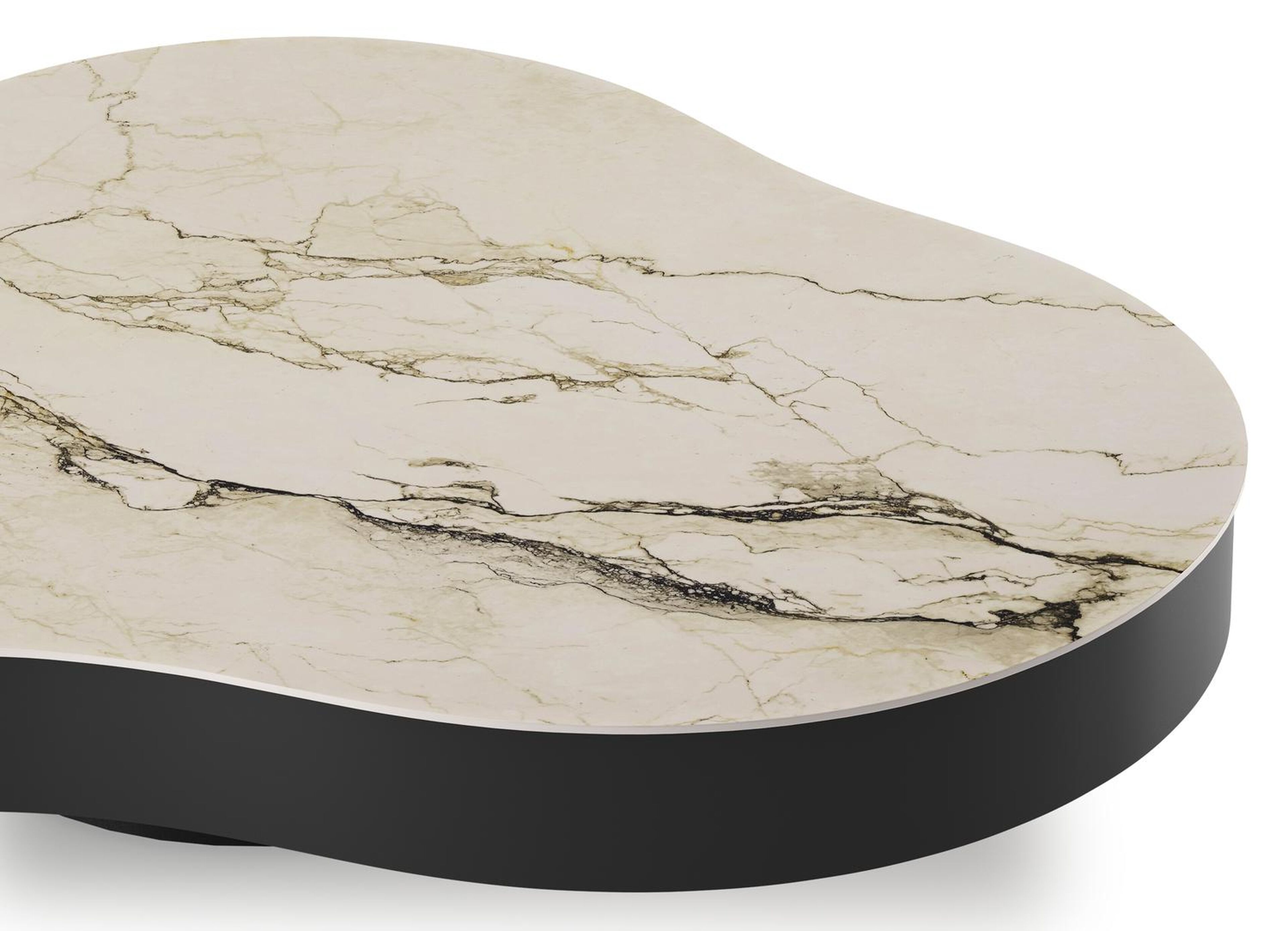 Lomano loungetafel cloud in zwart aluminium en volkeramiek Colorado Dunes - L 131 x B 108 x H 25 cm