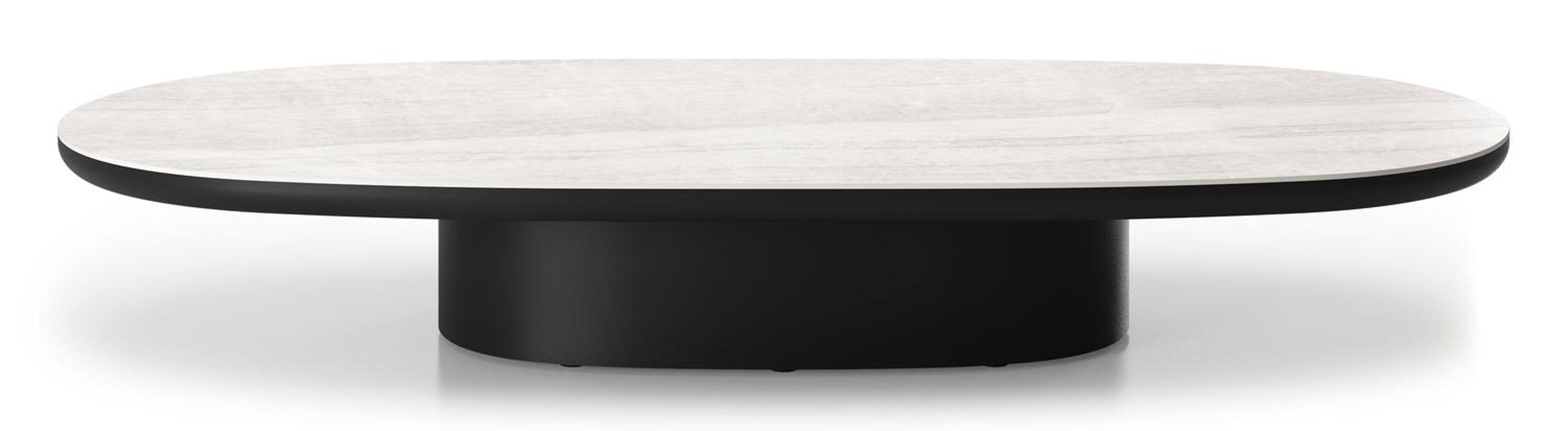 Amico loungetafel bombo in zwart aluminium en volkeramiek Taj Mahal - L 171 x B 89 x H 24 cm