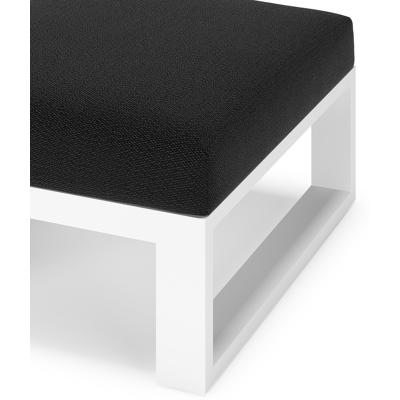 Verato poef in wit aluminium met lopi baribal all weather sunbrella® luxe kussen