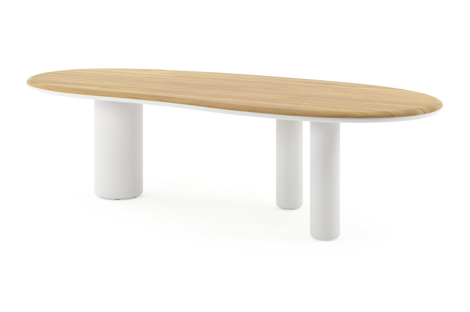 Amico tuintafel organisch in wit aluminium en teak - L 280 x B 120 x H 73.5 cm