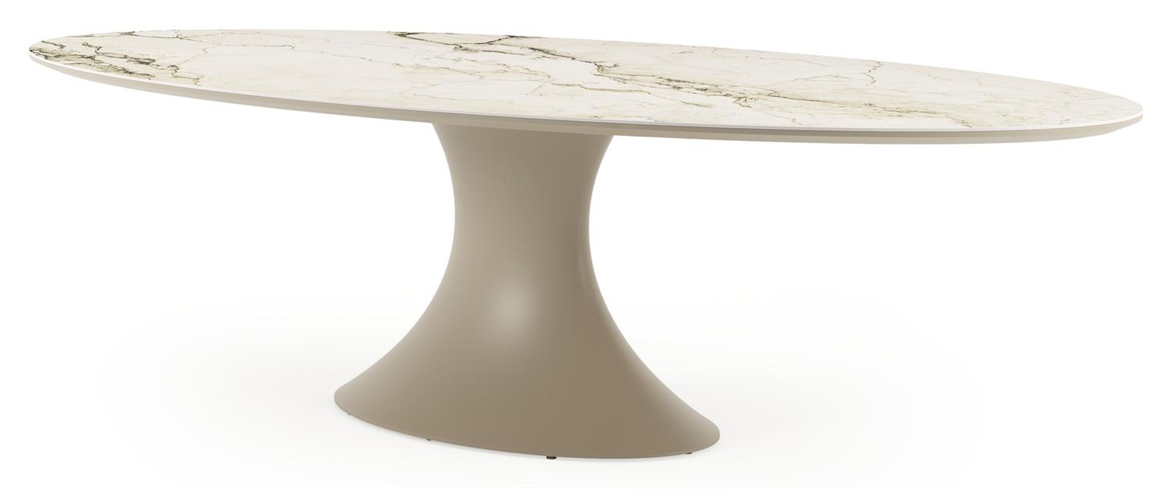 Fano tuintafel ovaal in beige aluminium en volkeramiek Colorado Dunes - L 290 x B 148 x H 75 cm