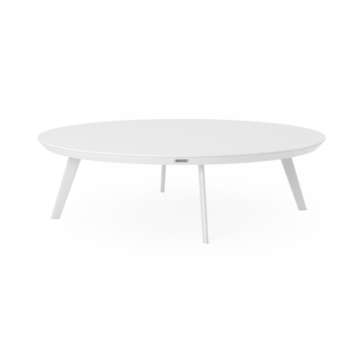 Rondo loungetafel in wit aluminium en arctic white volkeramiek - Dia 110 x H 25 cm