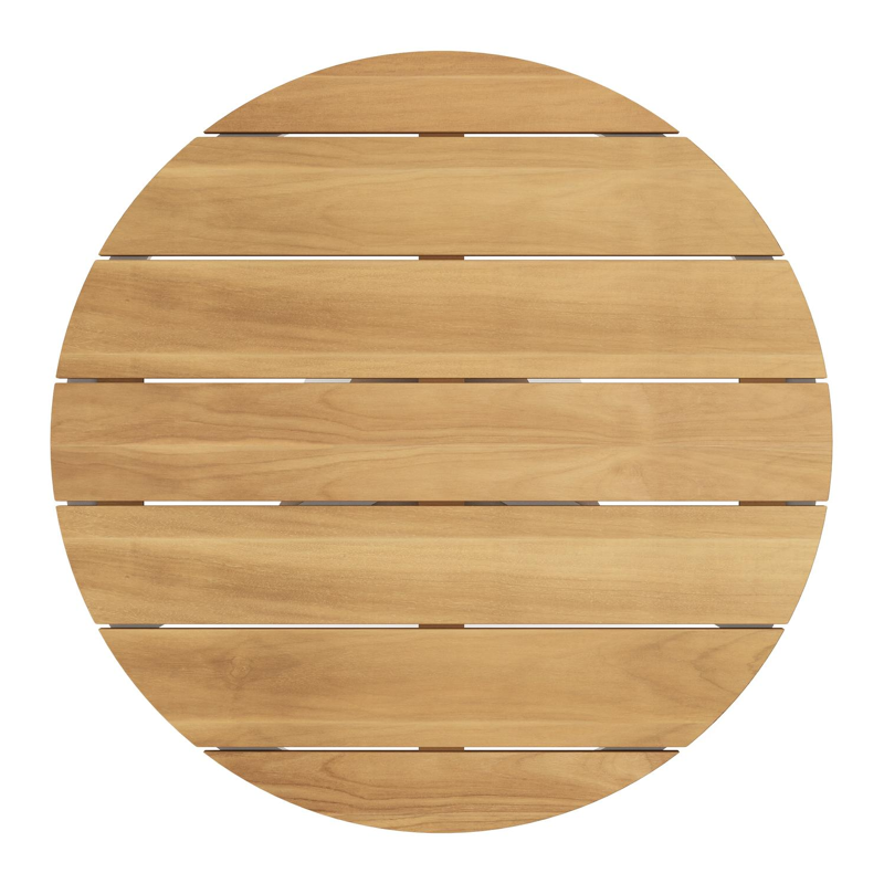 Fano loungetafel in wit aluminium en teak  - Dia. 85 x H 55 cm