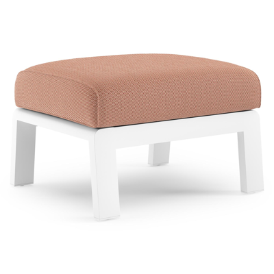 Cosenzo poef in wit aluminium met lopi fawn all weather sunbrella® luxe kussen