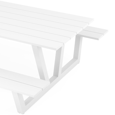 Felino picknicktafel in wit aluminium - L 220 x B 176 x H 76 cm