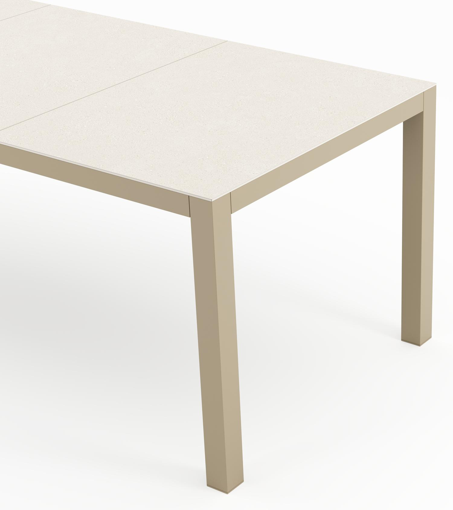 Toma tuintafel beige aluminium en volkeramiek beige - L 200 x B 90 x H 72,5 cm