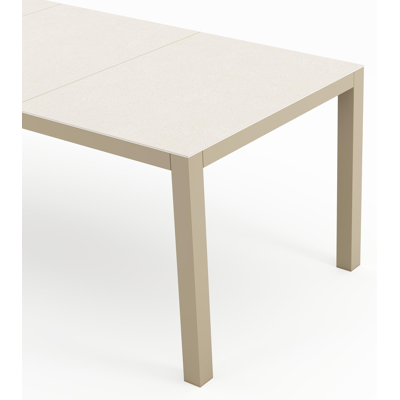 Toma tuintafel beige aluminium en volkeramiek beige - L 220 x B 90 x H 72,5 cm