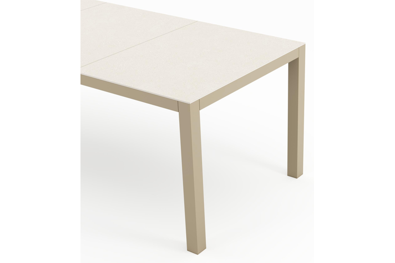 Toma tuintafel beige aluminium en volkeramiek beige - L 220 x B 90 x H 72,5 cm