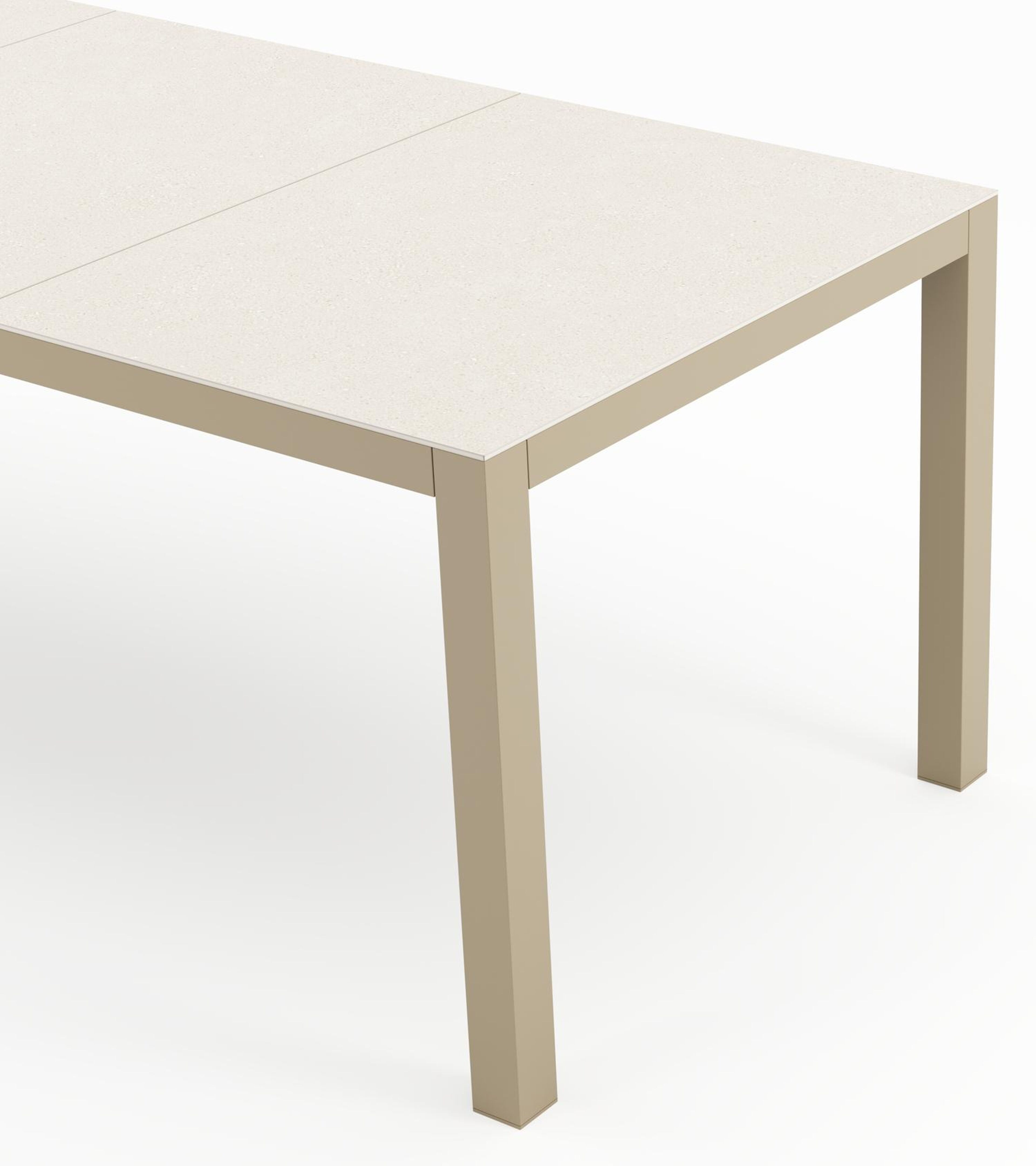 Toma tuintafel beige aluminium en volkeramiek beige - L 200 x B 90 x H 73 cm