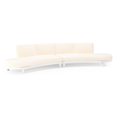 Donato loungebank in wit aluminium met all weather sunbrella® luxe Lopi Snow kussen