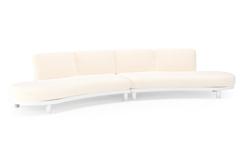 Donato loungebank in wit aluminium met all weather sunbrella® luxe Lopi Snow kussen