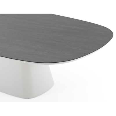 Amico tuintafel bombo xl in wit aluminium en volkeramiek Basalt Black - L 270 x B 148 x H 73.5 cm