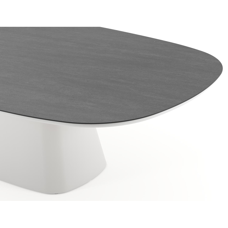 Amico tuintafel bombo xl in wit aluminium en volkeramiek Basalt Black - L 270 x B 148 x H 73.5 cm