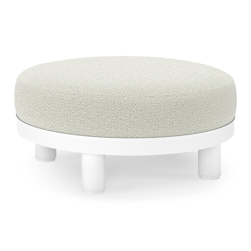 Donato lounge poef in wit aluminium met All Weather Sunbrella® Luxe Lopi Bud kussen