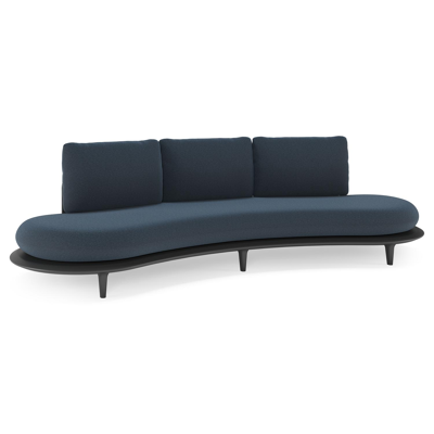 Bomero loungebank in zwart aluminium met heritage indigo all weather sunbrella® luxe kussen