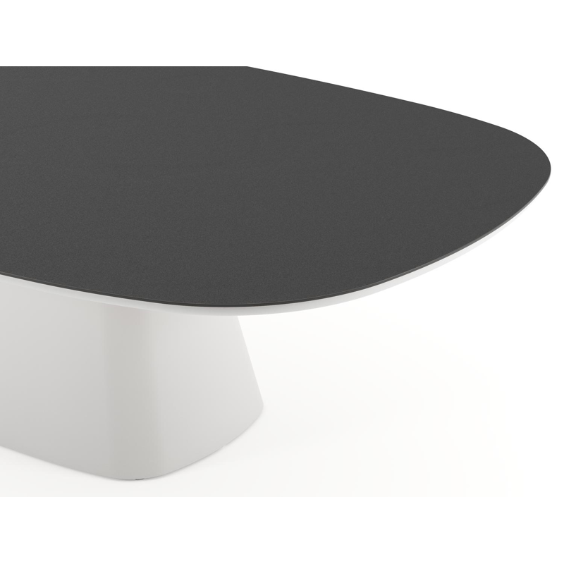 Amico tuintafel bombo xl in wit aluminium en volkeramiek Nero Black - L 270 x B 148 x H 73.5 cm