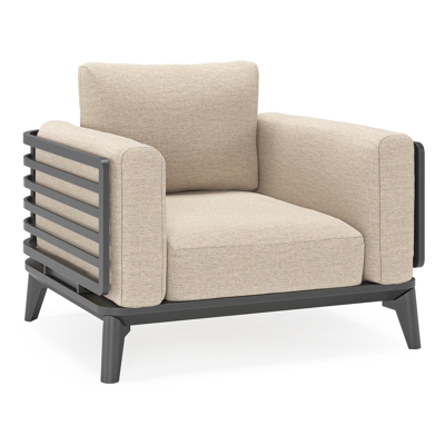 Mosa loungestoel in zwart aluminium met rustic weather+ softtouch kussens