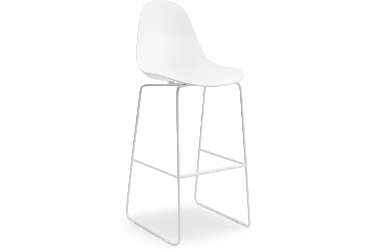 Verato barstoel in wit aluminium en wit kunststof