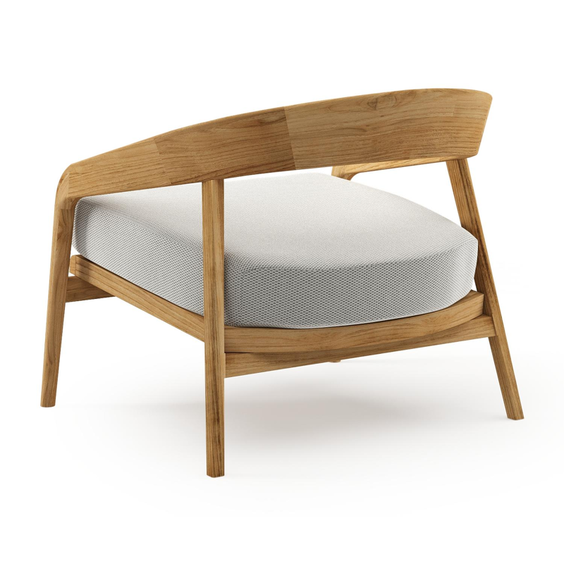 Lacrima loungestoel in teak met lopi ash all weather Sunbrella® luxe kussen