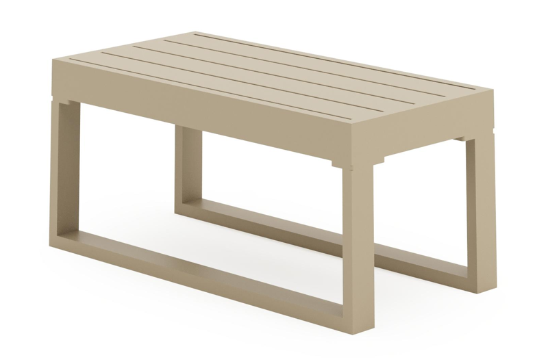 Caldela bijzettafel in beige aluminium - L 70 x B 35 x H 31 cm